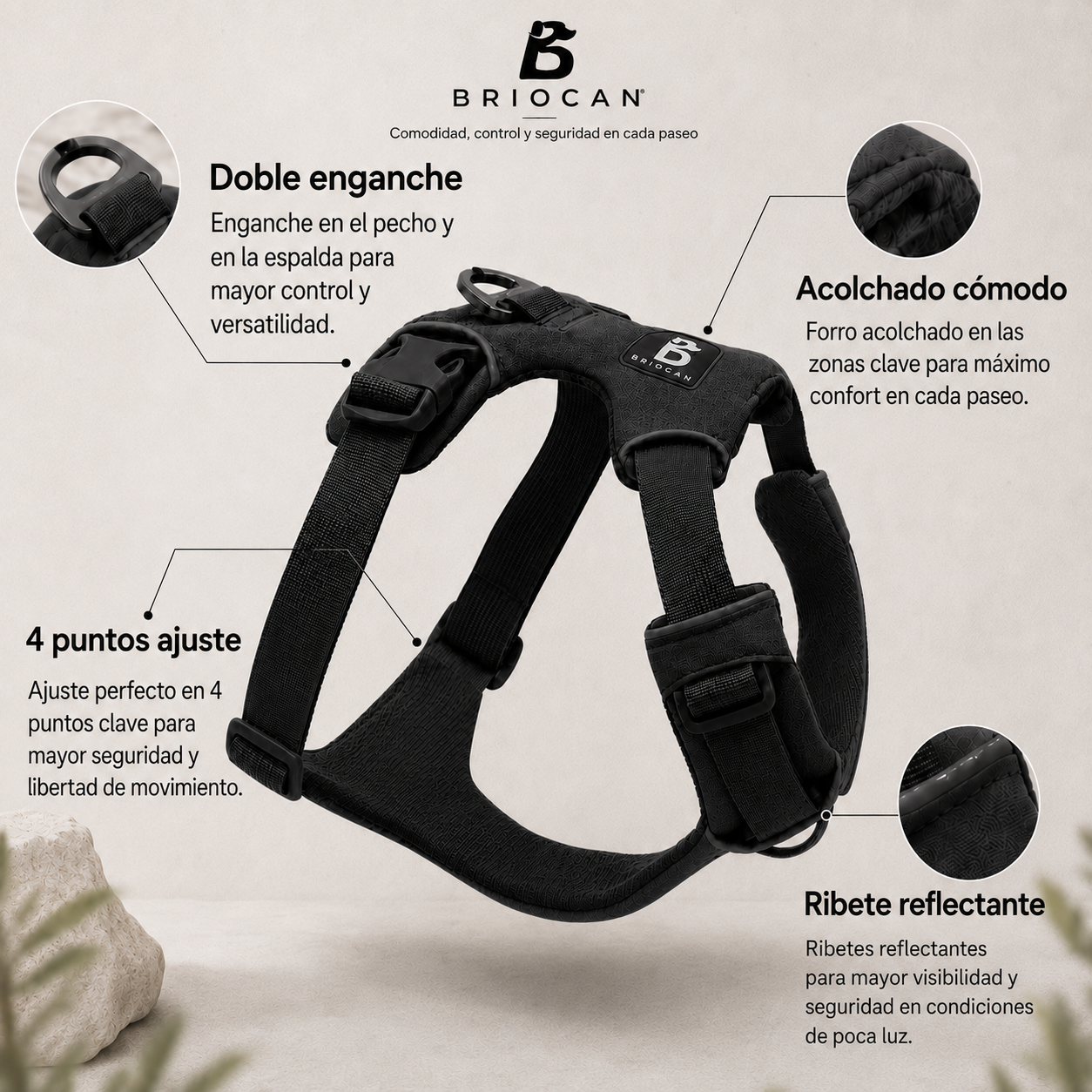 FlexiWalk Pro™ – Arnés Acolchado Antitirones para Perro